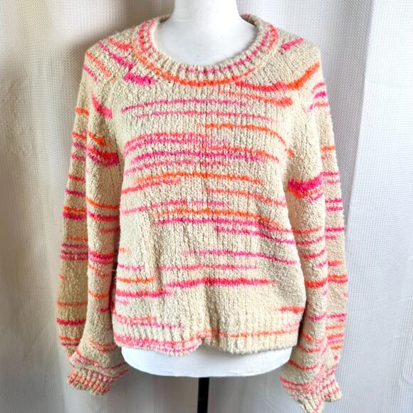 Pilcro Anthropologie Wool Blend Crew Neck Balloon Sleeve Sz M Sweater Italy EUC - Picture 1 of 11